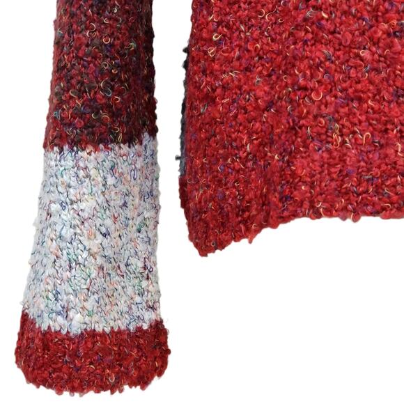 Christopher & Banks Womens Vintage Y2K Burgundy Gray Check Knit Sweater - Picture 9 of 12